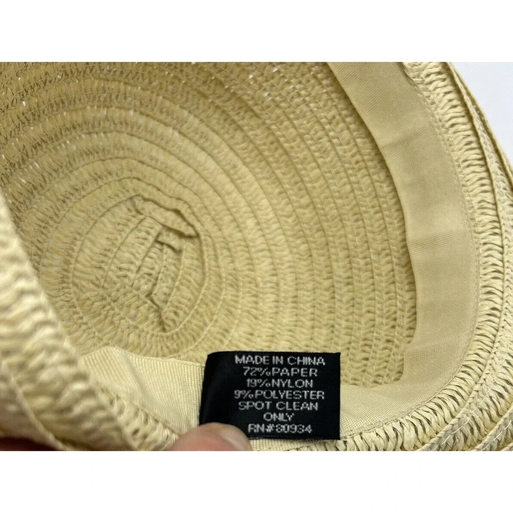 Sun Hat Womens Raffia Flop OS Vacation Beach Cruise Resort Old Money Read